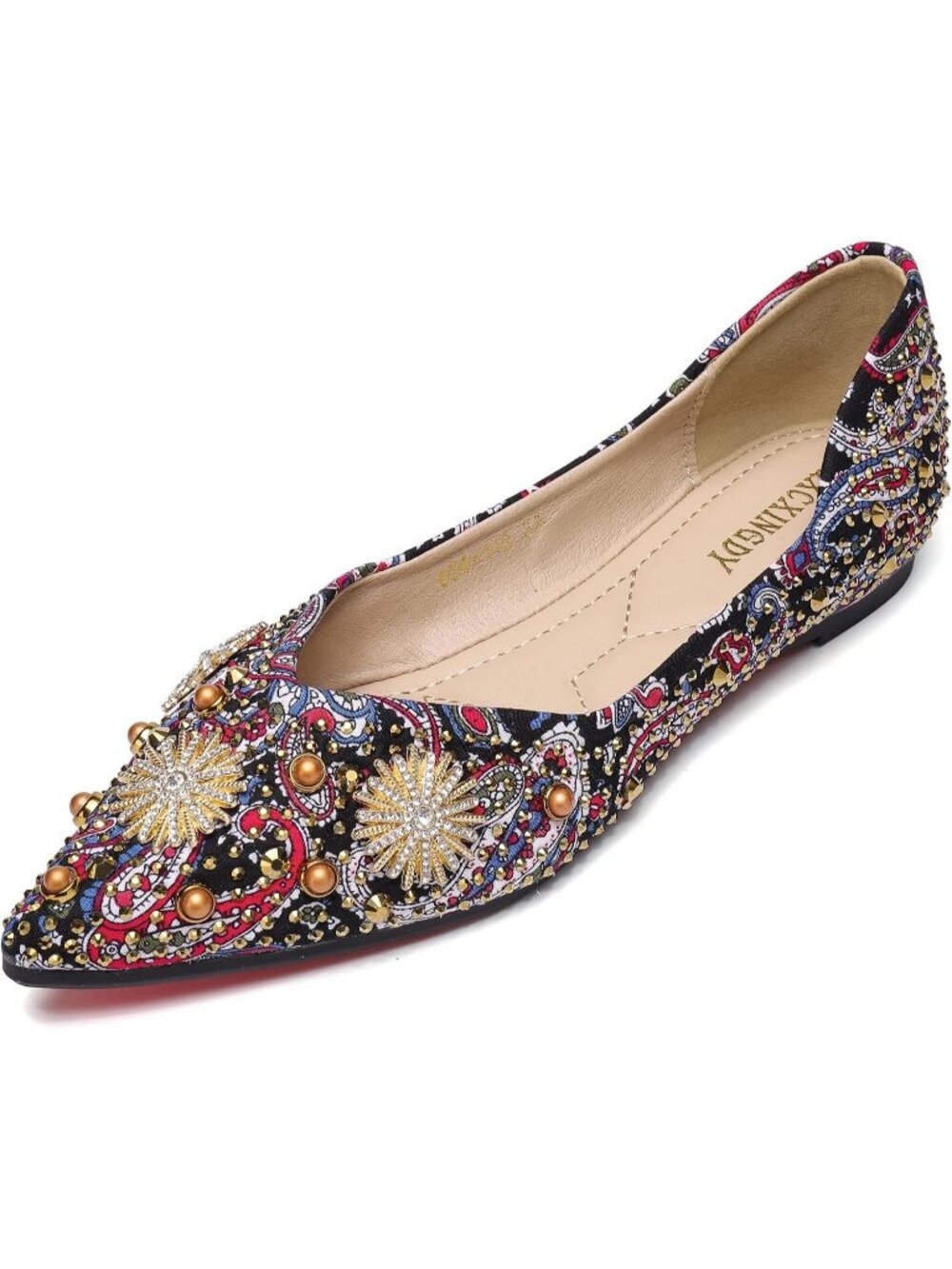 Women's Black Pointed Toe Casual Slip On Comfortable Wedding Dressy Flats Shoes